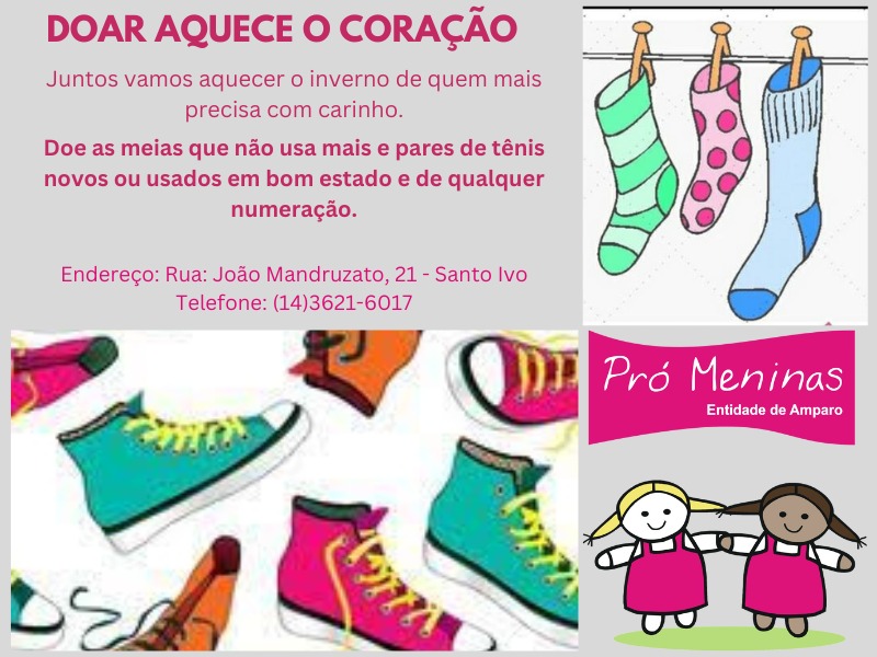 Campanha de doação de Meias e Tenis